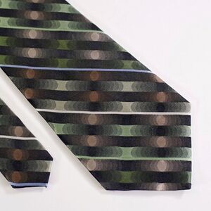 Arrow Green Brown‎ Striped Woven Silk Tie